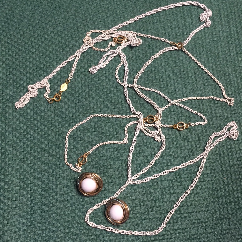 Vintage Freirich enameled necklace and earrings